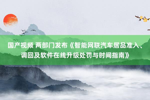 国产视频 两部门发布《智能网联汽车居品准入、调回及软件在线升级处罚与时间指南》