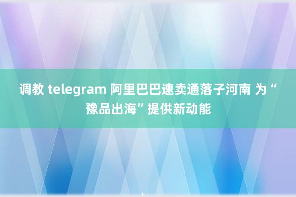 调教 telegram 阿里巴巴速卖通落子河南 为“豫品出海”提供新动能